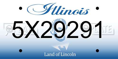 5X29291 Illinois License Plate