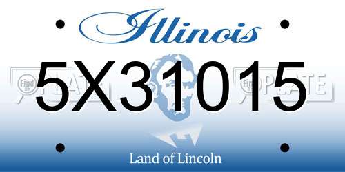 5X31015 Illinois License Plate