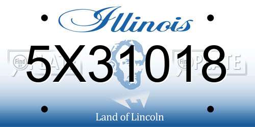 5X31018 Illinois License Plate