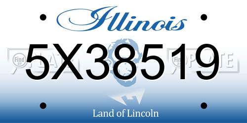 5X38519 Illinois License Plate