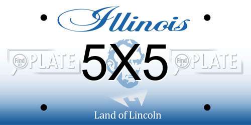 5X5 Illinois License Plate