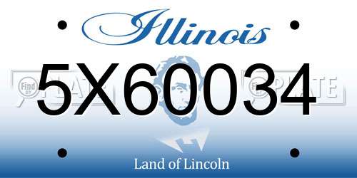5X60034 Illinois License Plate