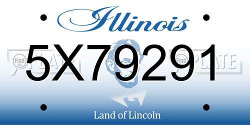 5X79291 Illinois License Plate