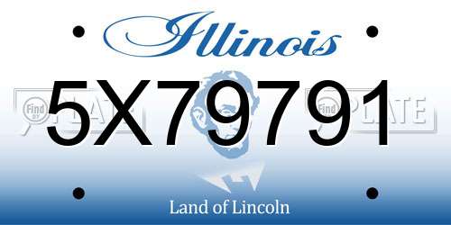 5X79791 Illinois License Plate
