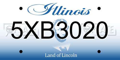 5XB3020 Illinois License Plate