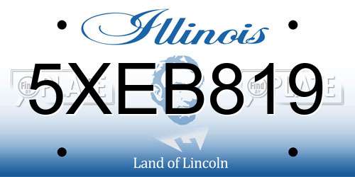 5XEB819 Illinois License Plate