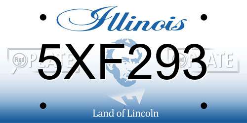 5XF293 Illinois License Plate