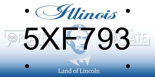 5XF793 Illinois License Plate