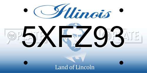 5XFZ93 Illinois License Plate