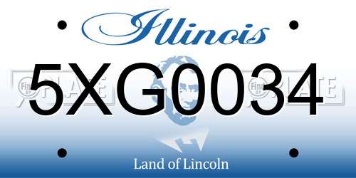 5XG0034 Illinois License Plate