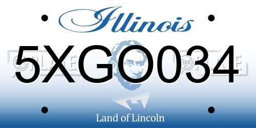 5XGO034 Illinois License Plate