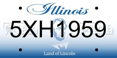 5XH1959 Illinois License Plate