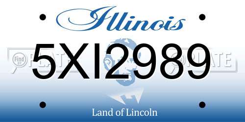 5XI2989 Illinois License Plate