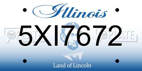 5XI7672 Illinois License Plate
