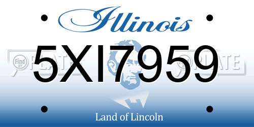 5XI7959 Illinois License Plate