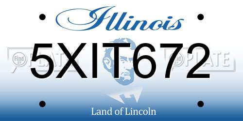 5XIT672 Illinois License Plate