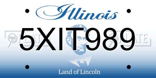 5XIT989 Illinois License Plate