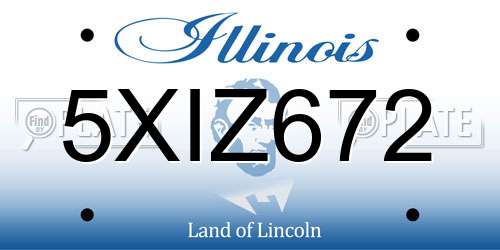 5XIZ672 Illinois License Plate