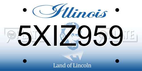 5XIZ959 Illinois License Plate