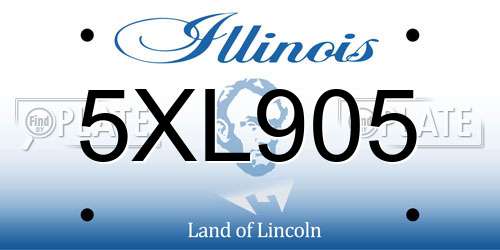 5XL905 Illinois License Plate