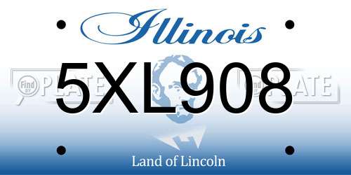 5XL908 Illinois License Plate