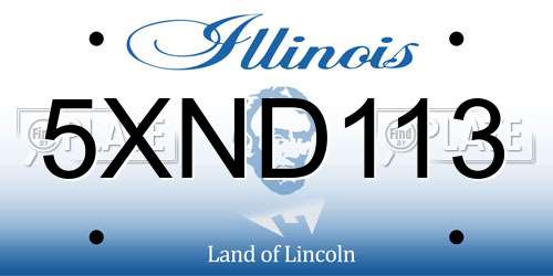 5XND113 Illinois License Plate
