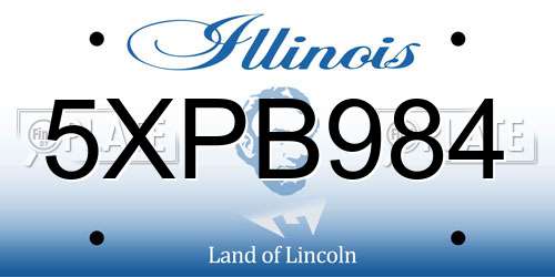 5XPB984 Illinois License Plate