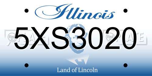 5XS3020 Illinois License Plate