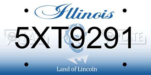 5XT9291 Illinois License Plate