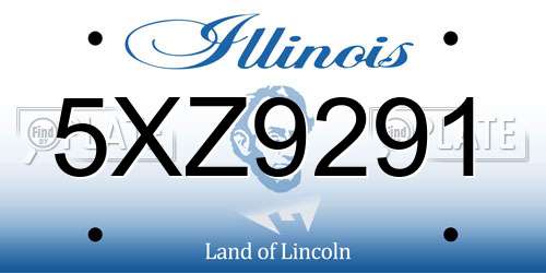 5XZ9291 Illinois License Plate