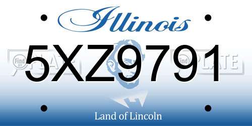 5XZ9791 Illinois License Plate