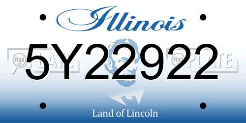 5Y22922 Illinois License Plate