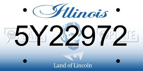 5Y22972 Illinois License Plate