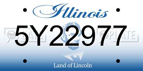 5Y22977 Illinois License Plate