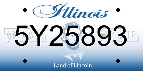 5Y25893 Illinois License Plate