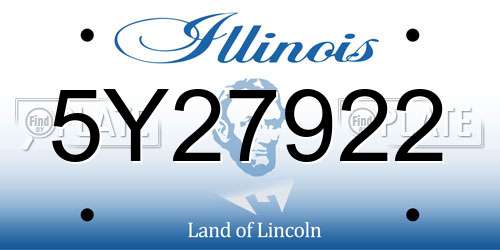 5Y27922 Illinois License Plate