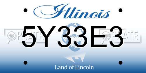 5Y33E3 Illinois License Plate