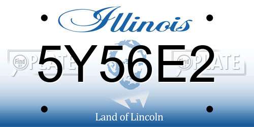 5Y56E2 Illinois License Plate