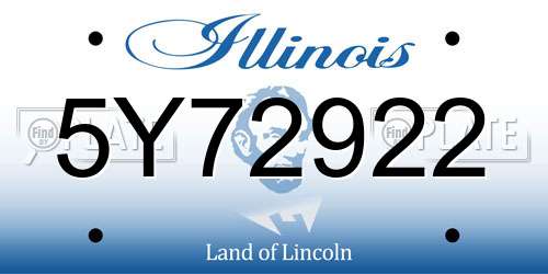 5Y72922 Illinois License Plate