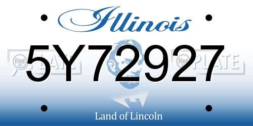 5Y72927 Illinois License Plate