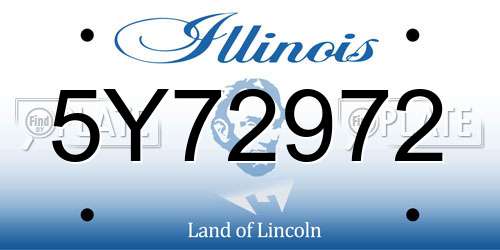 5Y72972 Illinois License Plate