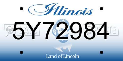 5Y72984 Illinois License Plate