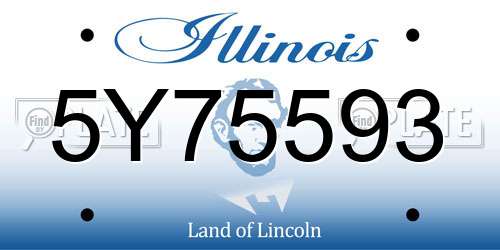 5Y75593 Illinois License Plate