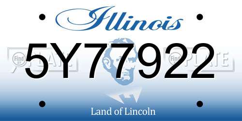 5Y77922 Illinois License Plate