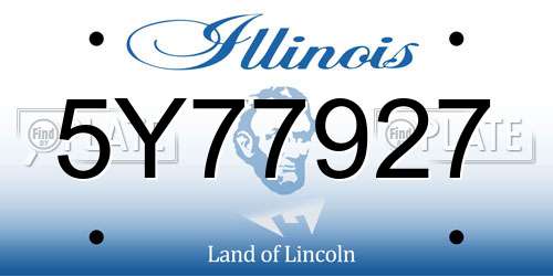 5Y77927 Illinois License Plate
