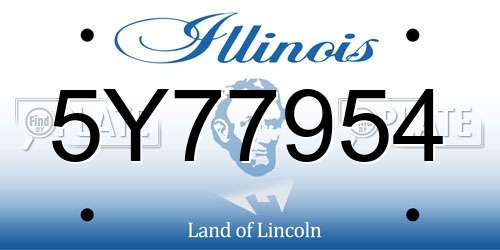 5Y77954 Illinois License Plate