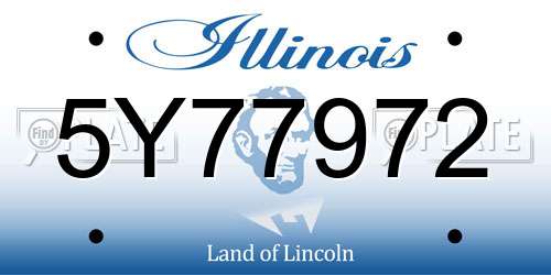 5Y77972 Illinois License Plate