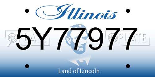 5Y77977 Illinois License Plate