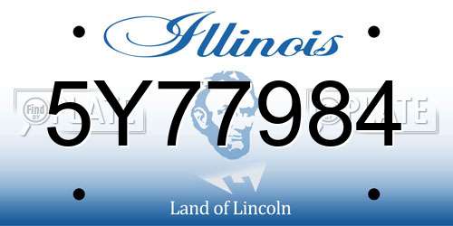 5Y77984 Illinois License Plate