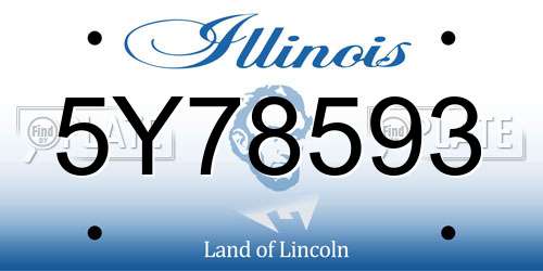 5Y78593 Illinois License Plate